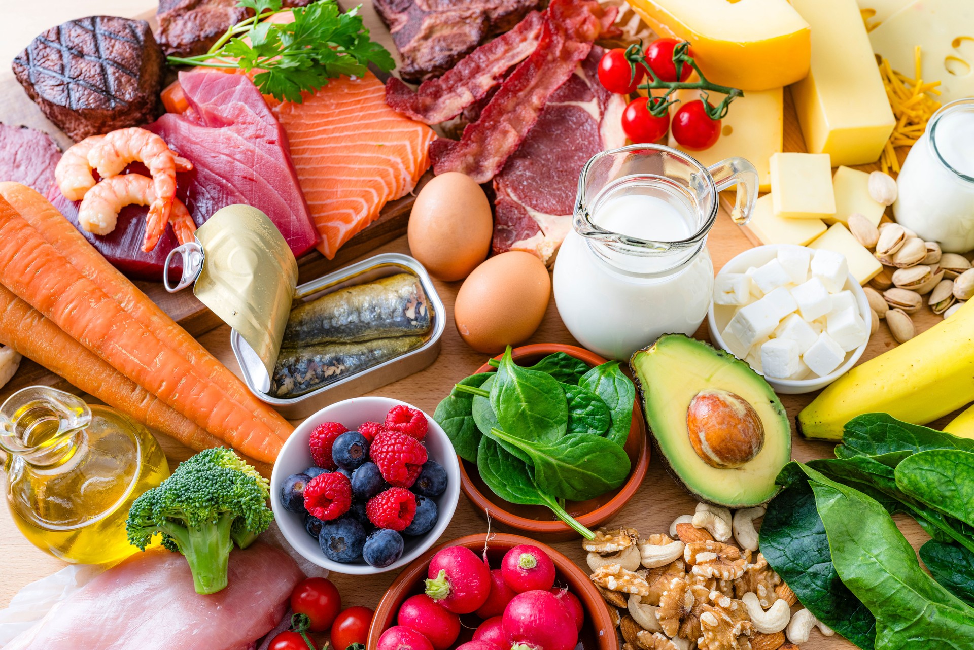 Ketogenic diet: ingredients with high content of proteins and dietary fiber